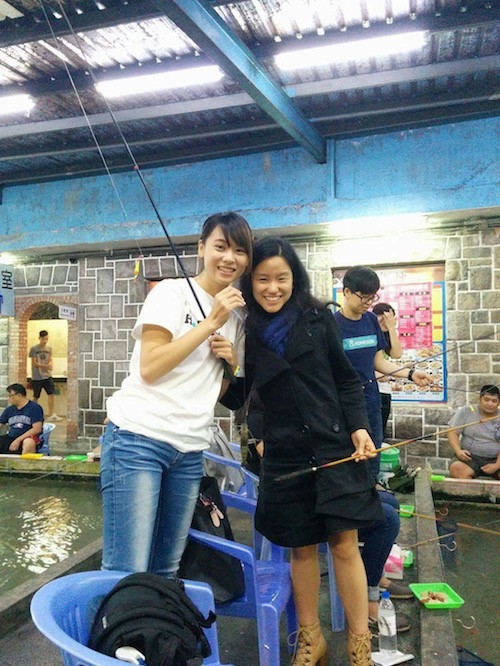 Shrimp fishing with angel Shrimp fishing with angel